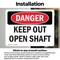 Signmission Keep Out Open Shaft Danger Sign, Vinyl Decal, 10in W x 7in L, 2PK OS-2PACK-DS-D-710-L-2481 - alternate 3